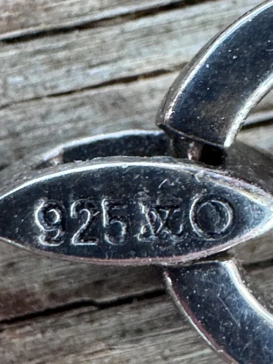 Sterling Silver Link Bracelet 925 Marcasite Style Circle Link Lobster Clasp 7” 1 - Picture 7 of 8